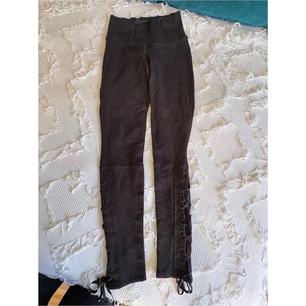 FP Movement by Free People Black High-Rise Lace-Up Jeggings